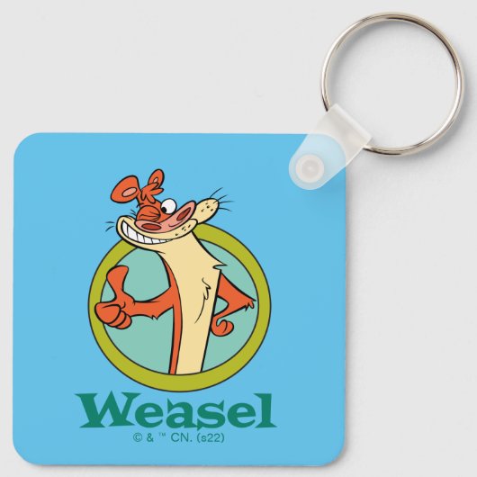 Weasel duikt op teken grafisch sleutelhanger (Achterkant)