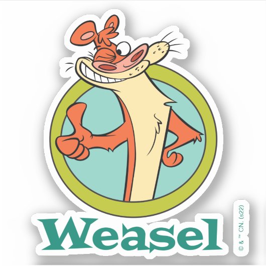 Weasel duikt op teken grafisch sticker (Voorkant)