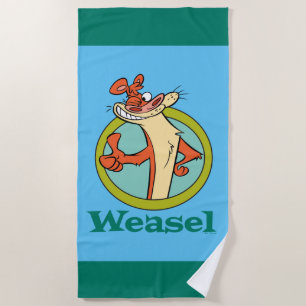 Weasel duikt op teken grafisch strandlaken