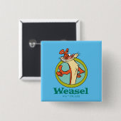 Weasel duikt op teken grafisch vierkante button 5,1 cm (Voorkant /achterkant)