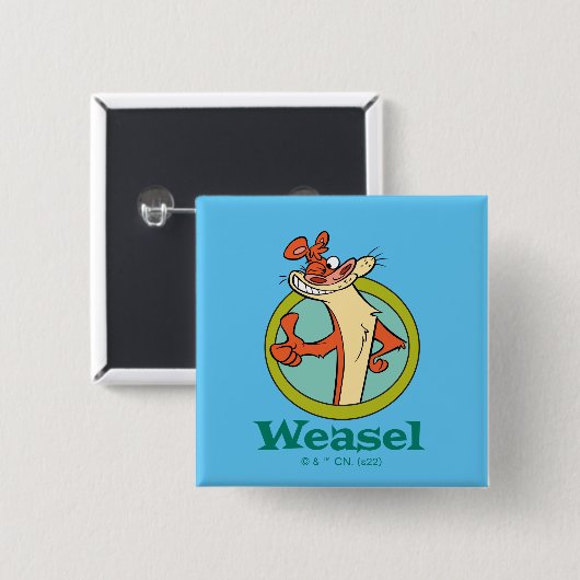 Weasel duikt op teken grafisch vierkante button 5,1 cm (Voorkant /achterkant)