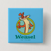 Weasel duikt op teken grafisch vierkante button 5,1 cm (Voorkant)