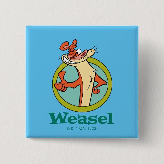 Weasel duikt op teken grafisch vierkante button 5,1 cm (Voorkant)