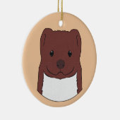 Weasel Face Keramisch Ornament (Rechts)