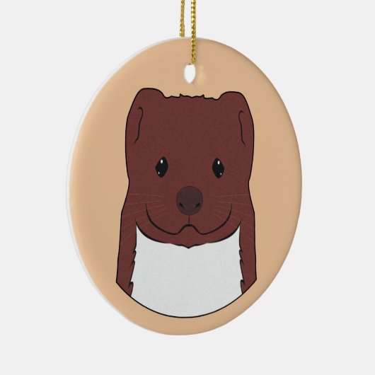 Weasel Face Keramisch Ornament (Rechts)