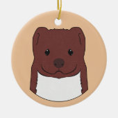 Weasel Face Keramisch Ornament (Voorkant)