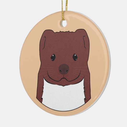 Weasel Face Keramisch Ornament (Links)