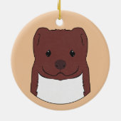 Weasel Face Keramisch Ornament (Achterkant)