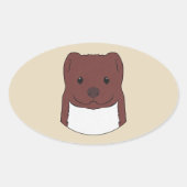 Weasel Face Ovale Sticker (Voorkant)
