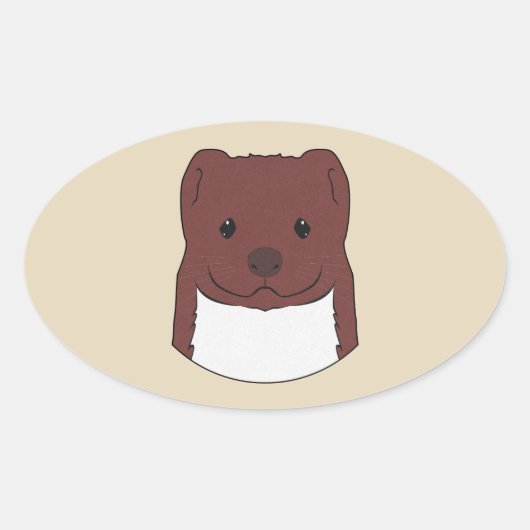 Weasel Face Ovale Sticker (Voorkant)
