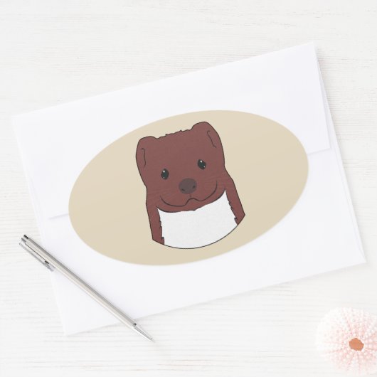 Weasel Face Ovale Sticker (Envelop)