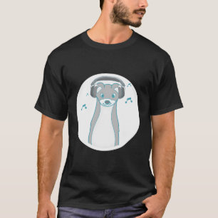 Weasel Forest Animal Music Hoofdtelefoon T-shirt