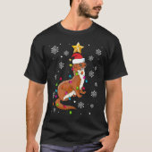 Weasel Lighting Xmas Tree Matching Weasel Christma T-shirt (Voorkant)