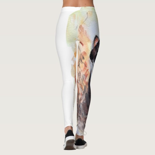 Weasel Magic Humor Totem Harmony Waterverf Mysti Leggings (Achterkant)