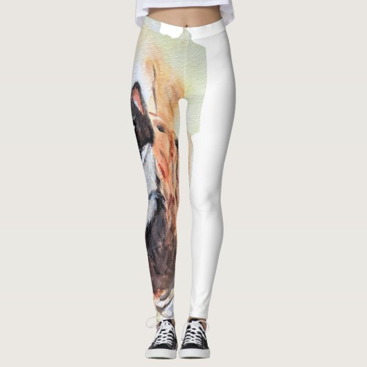 Weasel Magic Humor Totem Harmony Waterverf Mysti Leggings (Voorkant)