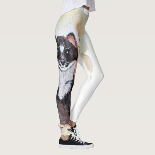 Weasel Magic Humor Totem Harmony Waterverf Mysti Leggings (Rechts)