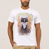 Weasel Magic Humor Totem Harmony Waterverf Mysti T-shirt (Voorkant)