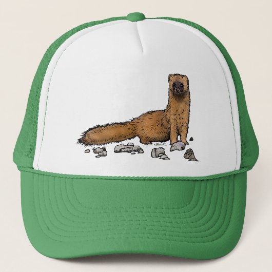 Weasel op een pet! trucker pet (Voorkant)