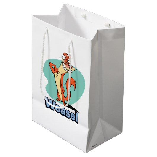 Weasel Proud Character Graphic Medium Cadeauzakje (Voorkant Gekanteld)