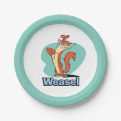 Weasel Proud Character Graphic Papieren Bordje (Voorkant)