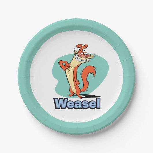 Weasel Proud Character Graphic Papieren Bordje (Voorkant)