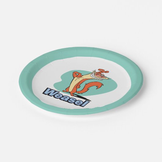 Weasel Proud Character Graphic Papieren Bordje (Gekanteld)