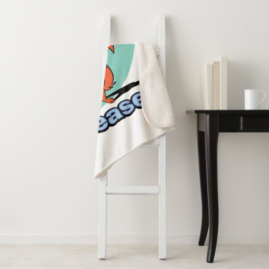 Weasel Proud Character Graphic Sherpa Deken (In situ)