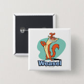 Weasel Proud Character Graphic Vierkante Button 5,1 Cm (Voorkant /achterkant)