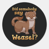 Weasel Ronde Sticker (Voorkant)