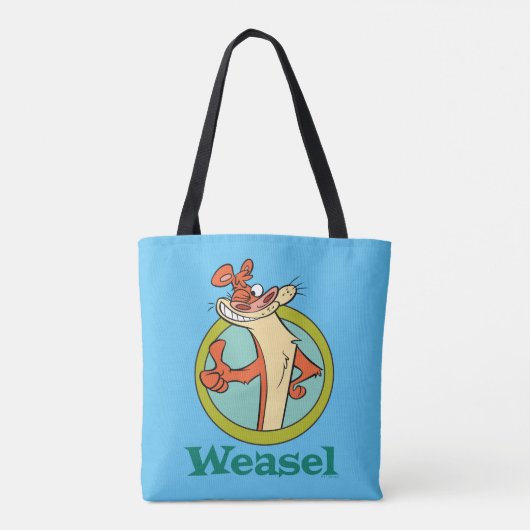 Weasel Thumbs Up Character Graphic Tote Bag (Achterkant)