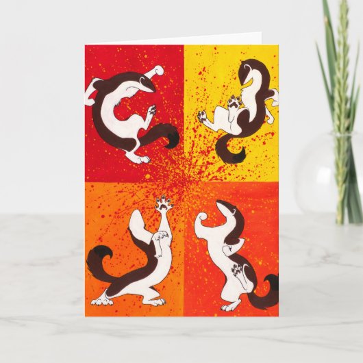 "Weasel War Dance" Greeting Card Kaart (Voorkant)