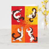 "Weasel War Dance" Greeting Card Kaart (Gele Bloem)