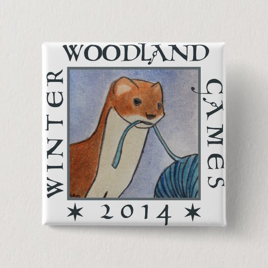weasel winterbebodspelen 2014 vierkante button 5,1 cm (Voorkant)