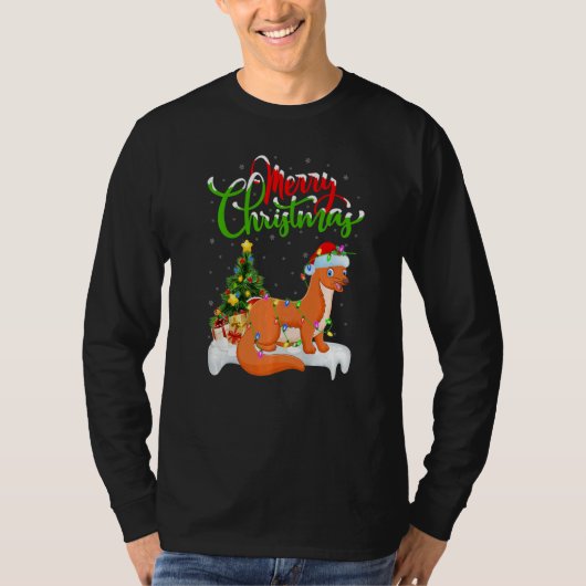 Weasel Xmas Decorations Santa Weasel Christmas T-shirt (Voorkant)