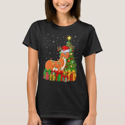 Weasel   Xmas Holiday Santa Weasel Christmas Tree T-shirt (Voorkant)
