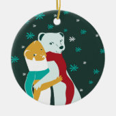 Weaselknuffels in Blauwgroen kerstmis Keramisch Ornament (Voorkant)