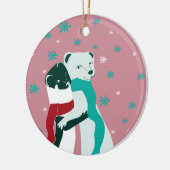 Weaseltangen met Kerstmis in Roze Keramisch Ornament (Links)