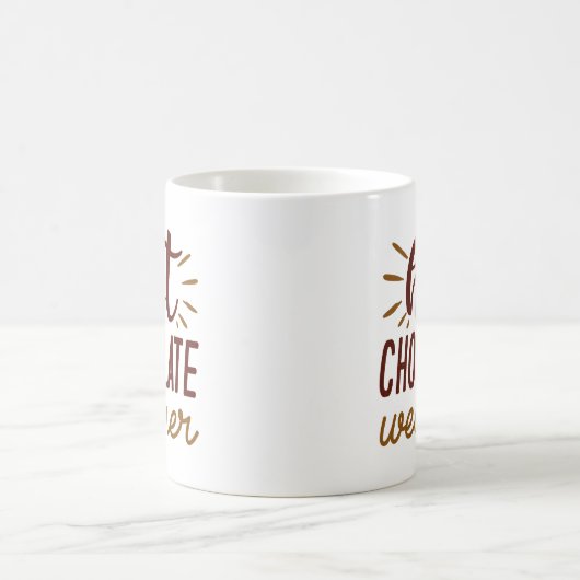 Weather met warme chocolade koffiemok (Center)