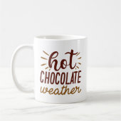 Weather met warme chocolade koffiemok (Links)