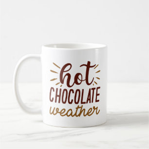 Weather met warme chocolade koffiemok