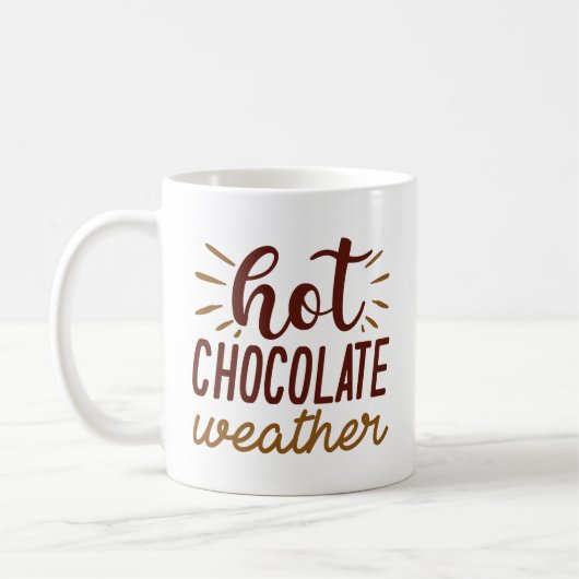 Weather met warme chocolade koffiemok (Links)