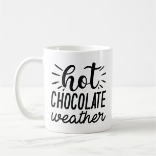 Weather met warme chocolade koffiemok