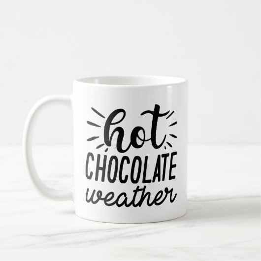 Weather met warme chocolade koffiemok (Links)