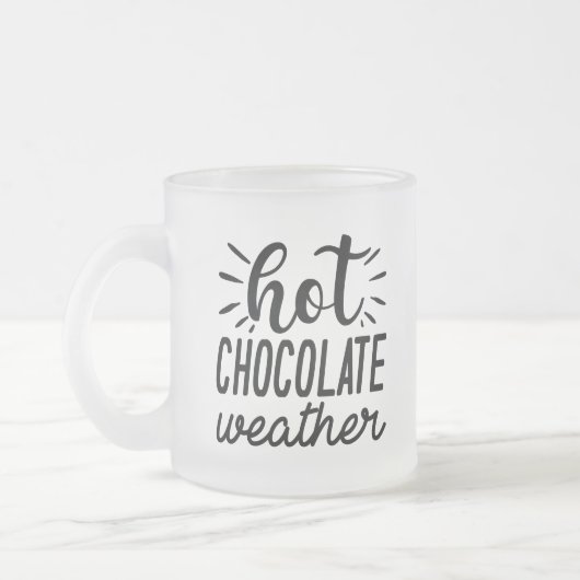 Weather met warme chocolade matglas koffiemok (Links)