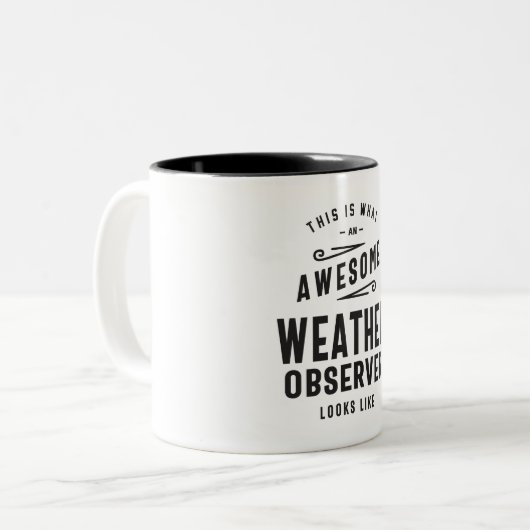 Weather Observer Job Title Occupation Tweekleurige Koffiemok (Voorkant links)