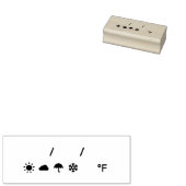 Weather, Temperature & Date - Fahrenheit Rubberstempel (Gestempeld)