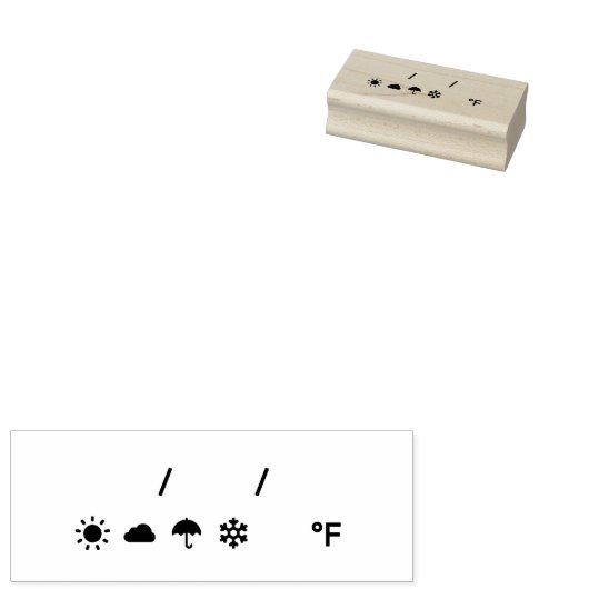 Weather, Temperature & Date - Fahrenheit Rubberstempel (Gestempeld)