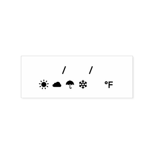Weather, Temperature & Date - Fahrenheit Rubberstempel (Afrduk)