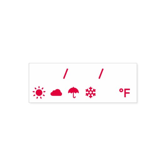 Weather, Temperature & Date - Fahrenheit Zelfinktende Stempel (Design)
