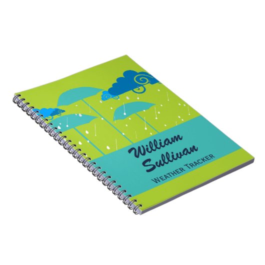 Weather Tracker Green Blue Notitieboek (Rechterzijde)
